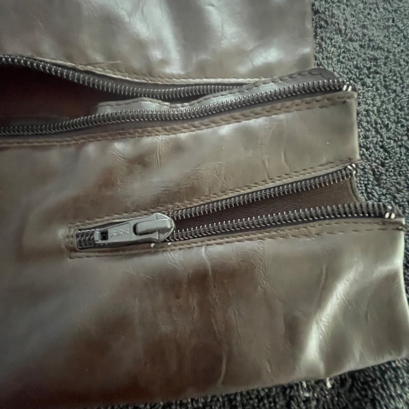 Brown with reddish hue colour knee high faux leather boots - Picture 6 of 10